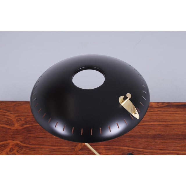 Brass and Black Decora Z Table Lamp by Louis Kalff for Philips, 1950s For Sale - Image 10 of 17