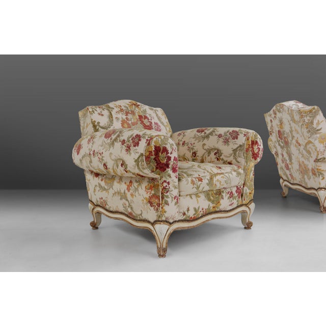 A graceful fusion of comfort and decorative presence, these French lounge armchairs. Crafted in the mid-20th century they...