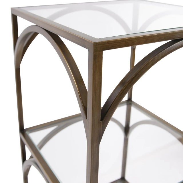 The arched windows of the early 18th century inspired the Palladio Square Shelf. The hand rubbed bronze finish not only...