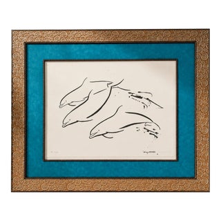 1980s Signed Wyland “Dolphin Trio” Artist Proof Framed Marine Artwork – A/P 72/75 For Sale