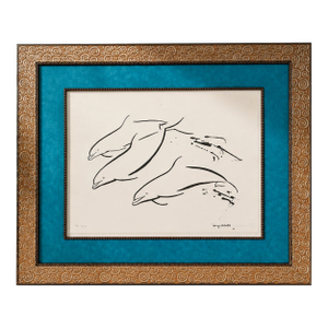 1980s Signed Wyland “Dolphin Trio” Artist Proof Framed Marine Artwork – A/P 72/75