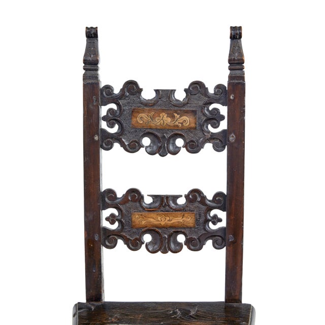 Set of 19th Century Carolean Inspired Hall Chairs, 1880s For Sale - Image 3 of 9