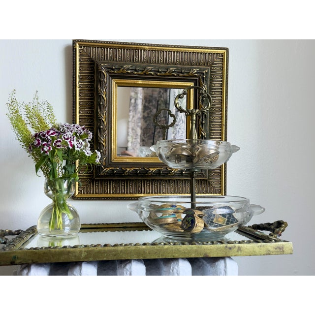 intage two tier tidbit server by Walther Glas, produced in Germany circa 1960s to 1970s. Mid century modern glass...