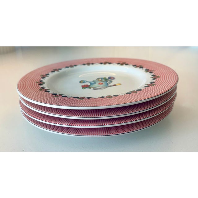 1990s Stoneware "Garden Time" Small Plates by Mary Engelbriet for Sakura - Set of Four For Sale - Image 4 of 8