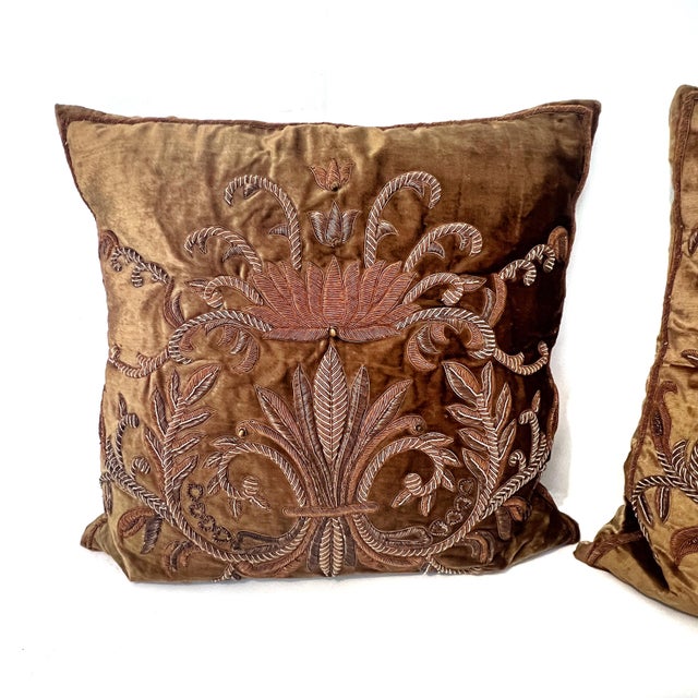 An exquisite coordinated pair of luxury throw pillows by renowned high-end home furnishings designer John-Richard. Crafted...