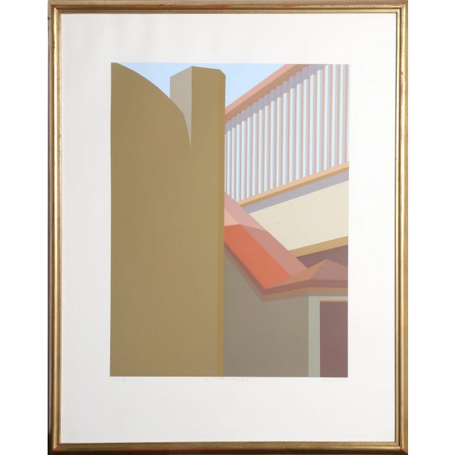 Figurative Ramp with Red Roof, Saul Chase Screen Print For Sale - Image 3 of 3