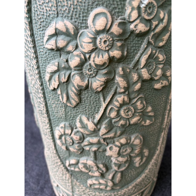 Mid 20th Century Vintage Green Floral Ransbottom Umbrella Stand For Sale - Image 5 of 13