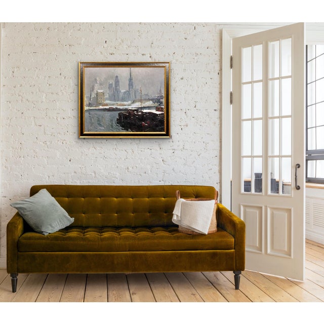 Paul-Jean Anderbouhr, The Agony of Rouen, Normandy, 1944, Oil on Canvas For Sale - Image 11 of 18