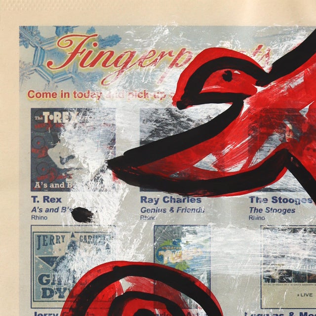 Decode This Please - Original Pop Street Art Acrylic Painting on Newspaper by Gary John For Sale In Los Angeles - Image 6 of 6