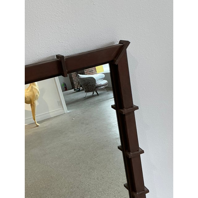 Late 20th Century Vintage Patinated Wrought Iron Mirror For Sale - Image 5 of 12