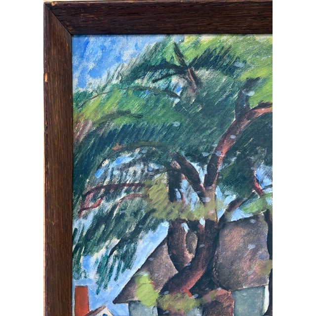 Folk Art Oil Painting - The Tree in Front of a House For Sale - Image 4 of 7