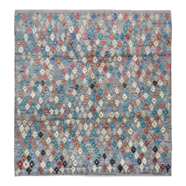 1990s Moroccan Hand Knotted Millfleur Rug With Soft Texture,6'3"X6'7" For Sale