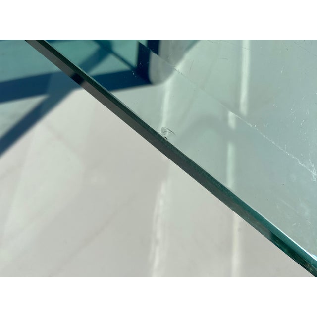 Vintage Mid Century Modern Leon Rosen for Pace Collection Chrome Glass Coffee Table Unmarked For Sale - Image 18 of 18
