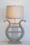 Gustavian (Swedish) 19th Century French Gustavian Lyre Table Lamp in Distressed Wood with Shade For Sale - Image 3 of 9