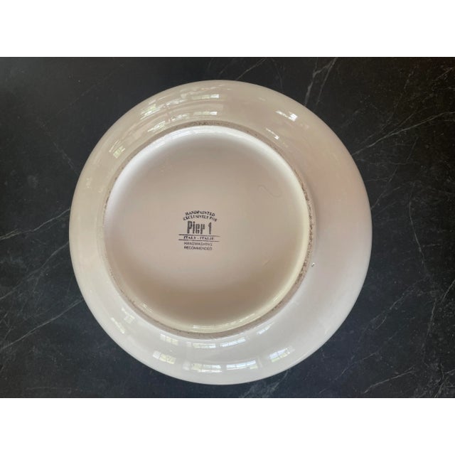 Early 21st Century Vintage Italian Ceramic Serving Bowl Grape Leaves For Sale - Image 5 of 7