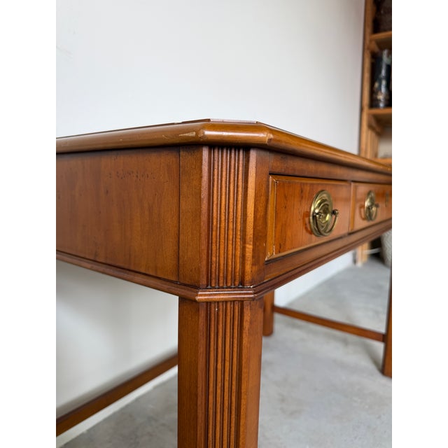 Vintage Drexel Traditional Writing Desk With Brass Handles For Sale - Image 11 of 18