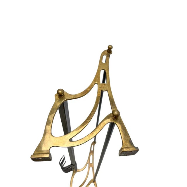 Art Deco Wall Coat and Hat Rack in Brass and Metal, 1980s For Sale - Image 6 of 10