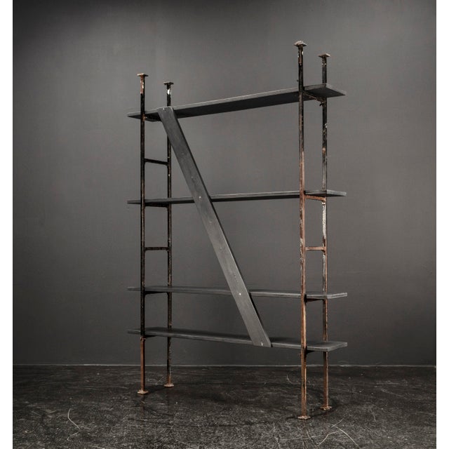 Architects Metal and Wood Shelf, 1920s For Sale - Image 9 of 18