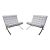 Ludwig Mies Van Der Rohe White Leather Barcelona Chairs for Knoll - A Pair For Sale