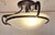 Vintage Ceiling Lamp with White Marbled Glass Shade in a Black Metal Mount by Honsel, 2000s For Sale - Image 3 of 8