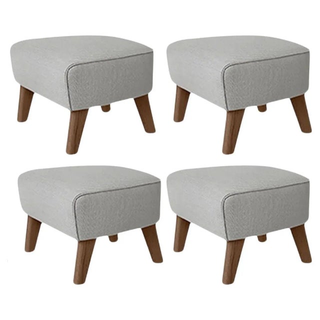 Not Yet Made - Made To Order Light Grey Smoked Oak Raf Simons Vidar 3 My Own Chair Footstools by Lassen, Set of 4 For Sale - Image 5 of 5