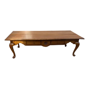 Vintage Queen Anne Style 1 Drawer Solid Cherry Coffee Table.