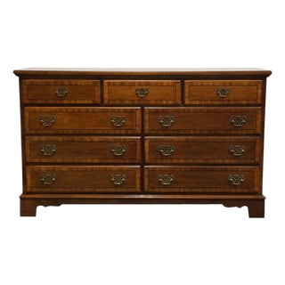Late 20th Century Stanley Furniture Stoneleigh Mahogany Collection Traditional Style 58" Double Dresser For Sale