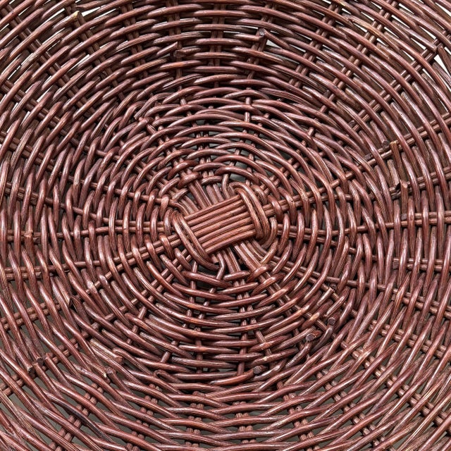 Large Japanese Handwoven Rattan Basket Bowl, 1960s-1970s For Sale - Image 4 of 15