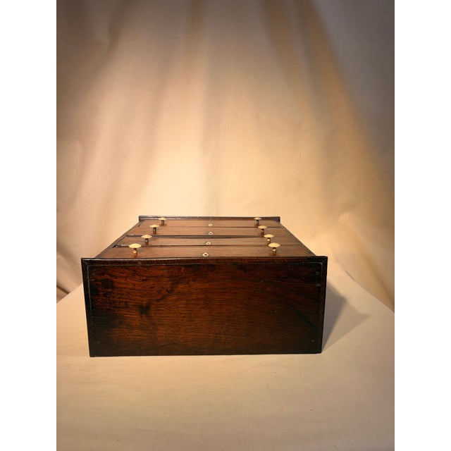 Antique English Oak Salesman's Oak Small Chest For Sale In West Palm - Image 6 of 7