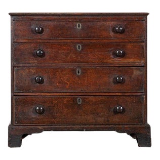 Antique English Oak Chest Drawers, 1780 For Sale