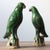 Traditional Pair of Vintage Green Glazed Parrot Figures – 10.6" Ceramic Bird Sculptures For Sale - Image 3 of 8