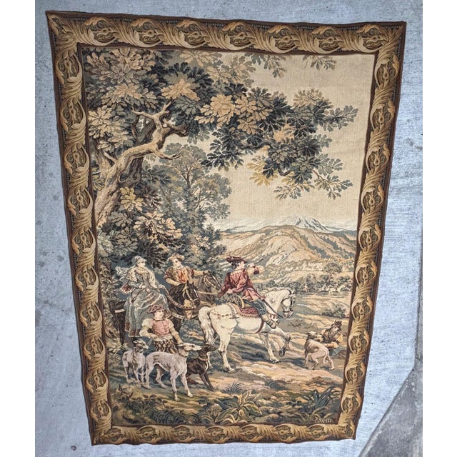 1970s French Point De Loiselles Hunting Tapestry After Cesare Detti, Circa 1970-80 For Sale - Image 5 of 11