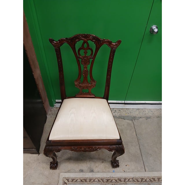 Late 20th Century Maitland-Smith Mahogany Dining Table and Chairs Set For Sale In New York - Image 6 of 12