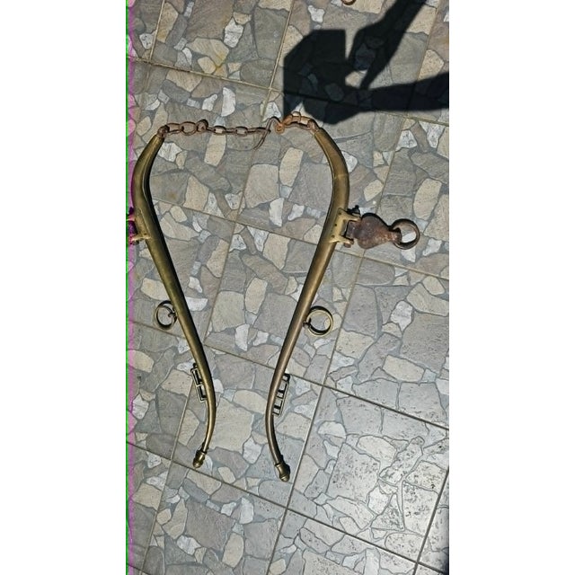 Black 19th-Century Brass Horse Collar, Set of 2 For Sale - Image 8 of 9
