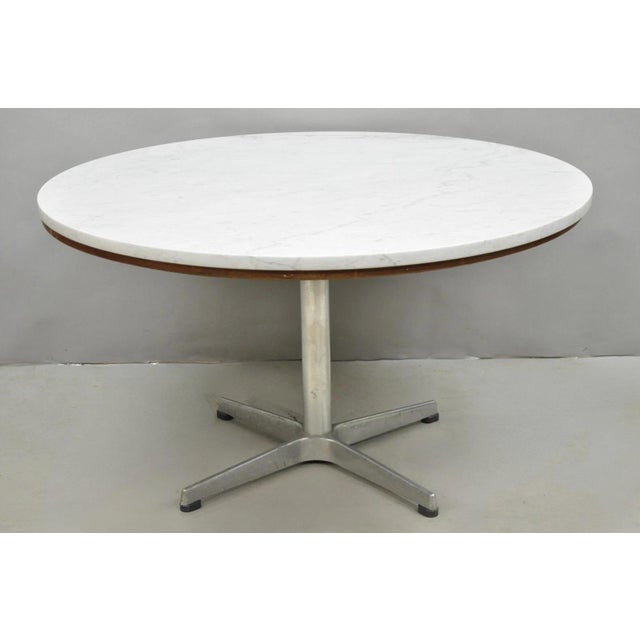 Vintage Mid Century Modern Knoll Style Pedestal Base Marble Top Coffee Table For Sale - Image 16 of 16