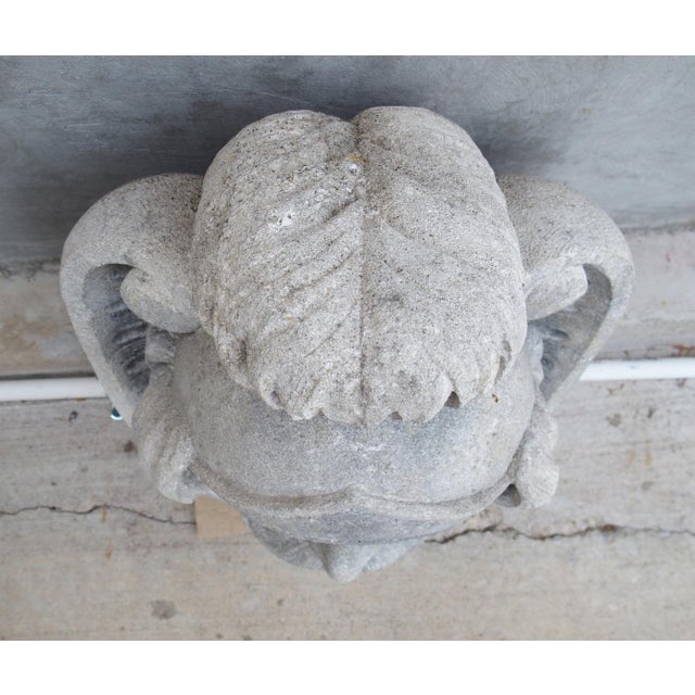 Italian Carved Limestone Fountain Spout of the Roman God Mars For Sale - Image 9 of 12