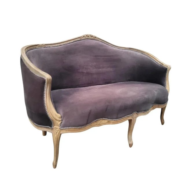 Napoleon III Corbeille Sofa in Grey Oak, France, 1990s For Sale - Image 4 of 18