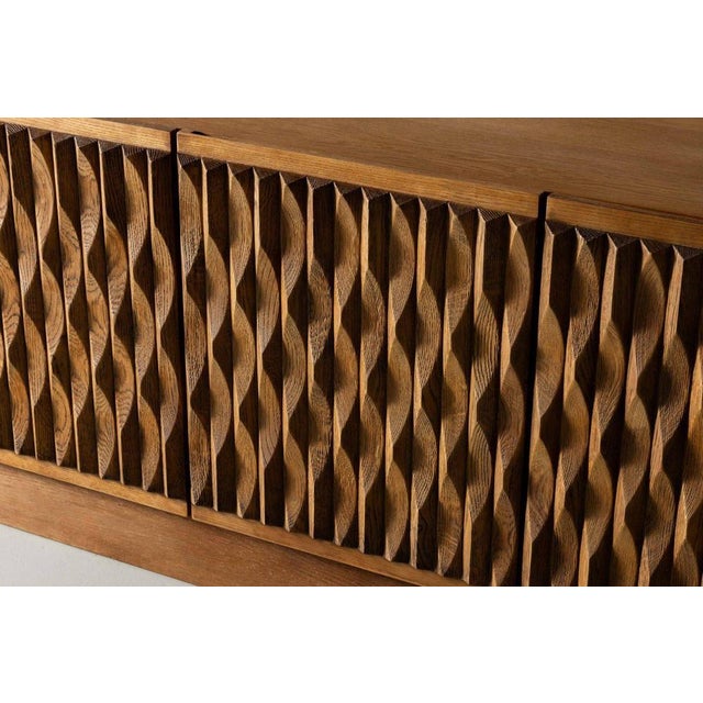 Gold Niagara Sideboard in Oak by Maison Aurora, Belgium, 1975 For Sale - Image 8 of 18