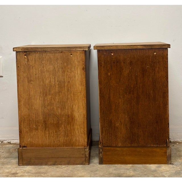 19th Century English Oak Nightstands - A Pair For Sale - Image 10 of 11