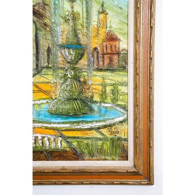 Mid Century Modern Art Original Textured Painting Van Hoople Large Hillside MCM For Sale - Image 11 of 12