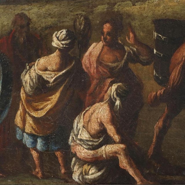 Moses Makes the Water Flow from the Rock, Oil on Canvas, Framed For Sale - Image 4 of 13