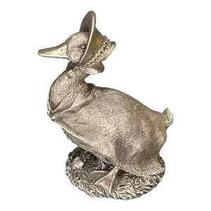 Vintage Pewter Art Metal Mother Goose Figurine Fao4-082