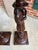 Antique French Breton Pedestal Stands Pair Carved Figural Display Brittany C1900 For Sale - Image 18 of 18