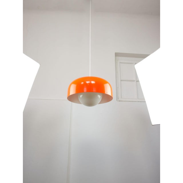 Metal Big Space Age Pendant in Orange from Guzzini, 1970s For Sale - Image 7 of 18