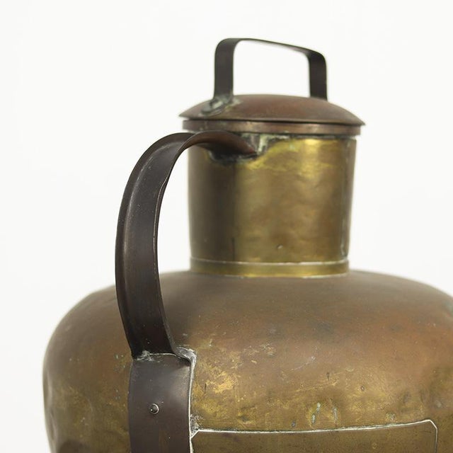 Metal Large French Brass Canne à Lait or Milk Jug For Sale - Image 7 of 10
