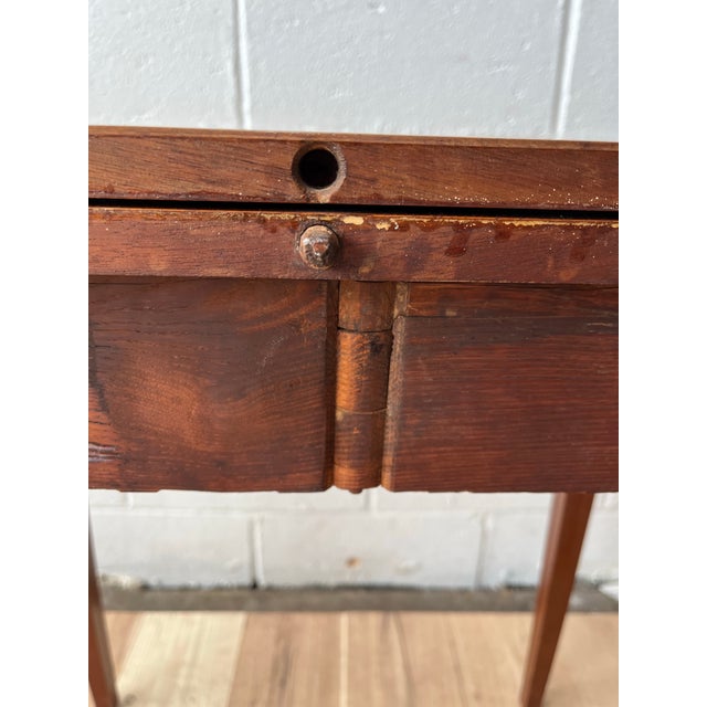 Vintage Hepplewhite-Style Inlaid Mahogany Flip Top Game Card Table For Sale - Image 10 of 10