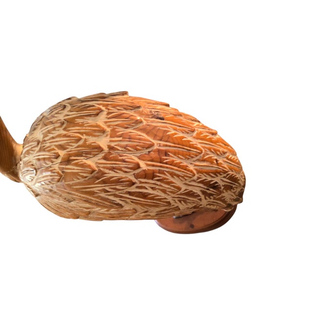 Brown Coastal Carved Crane For Sale - Image 8 of 8