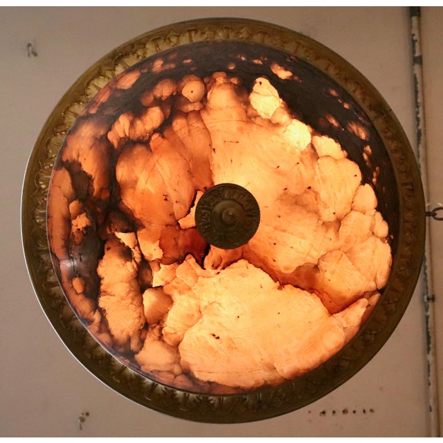 Metal Early 1900s Neoclassical Bronze & Alabaster Flush Mounts - a Pair For Sale - Image 7 of 13