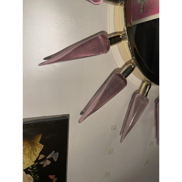 Gold Murano Glass Mirror attributed to Gino Cenedese, 1980s For Sale - Image 8 of 11