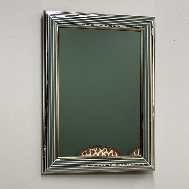 Glass Disco Mirror with Layered Bevelled Frame from Deknudt, 1980s For Sale - Image 7 of 10